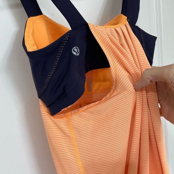 Lululemon Run back on track Orange tangerine tank top with built in bra size 4 - Picture 5 of 8